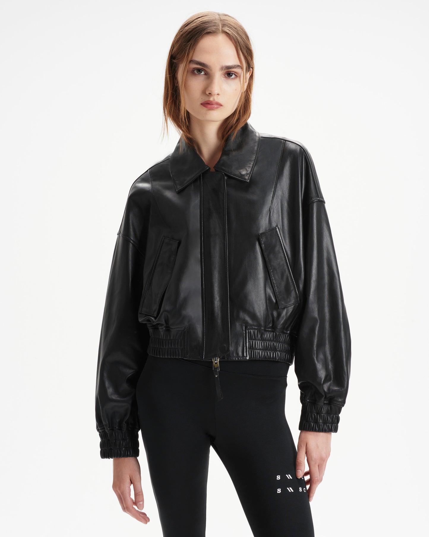 Elle Leather Bomber