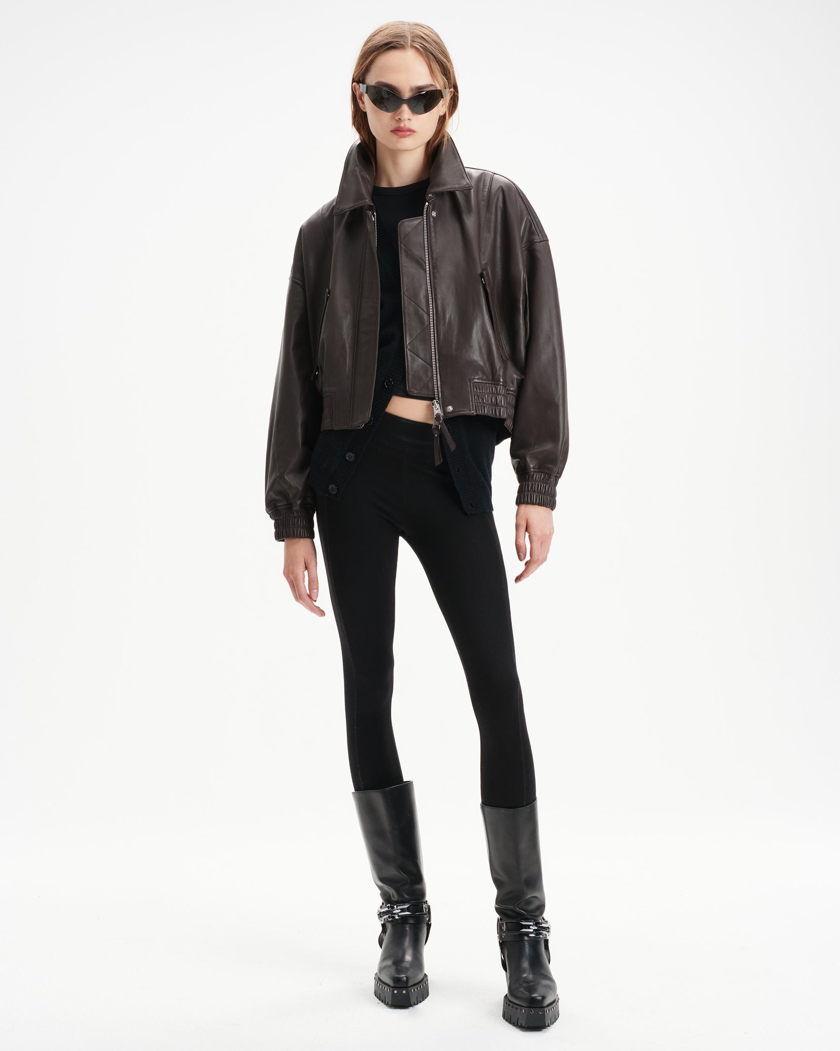 Elle Leather Bomber