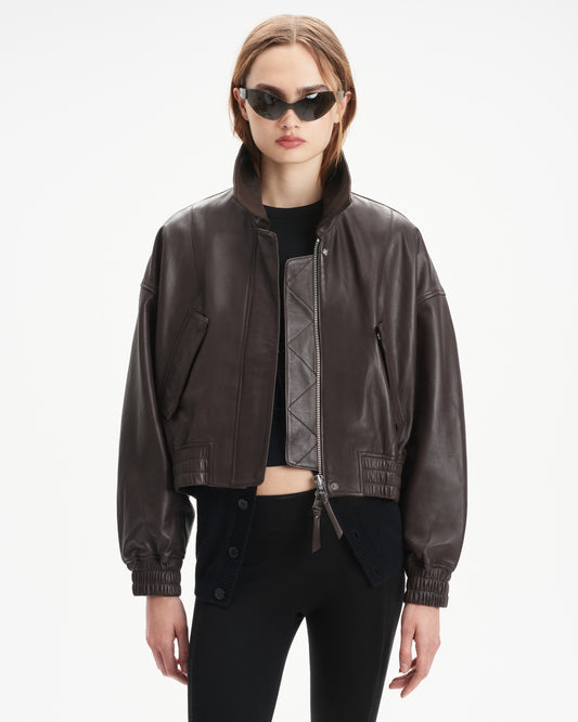 Elle Leather Bomber