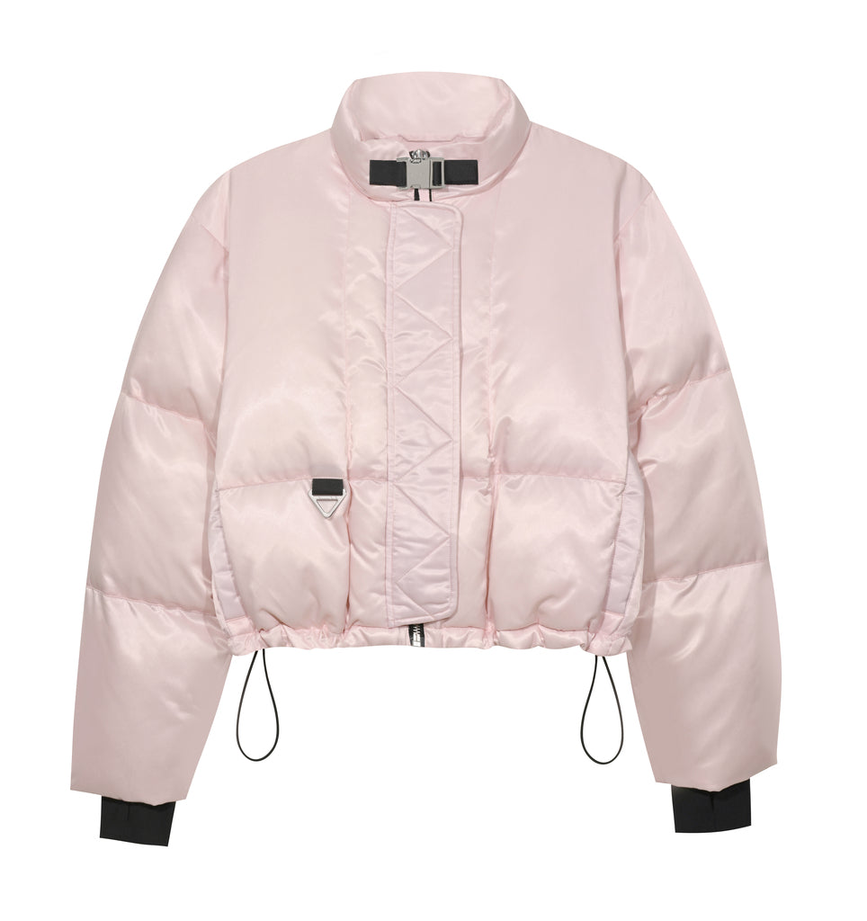 Light pink outlet cropped puffer jacket